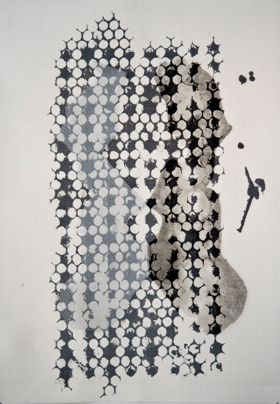 II, 1997, Black Piano Collage/Monotype Series